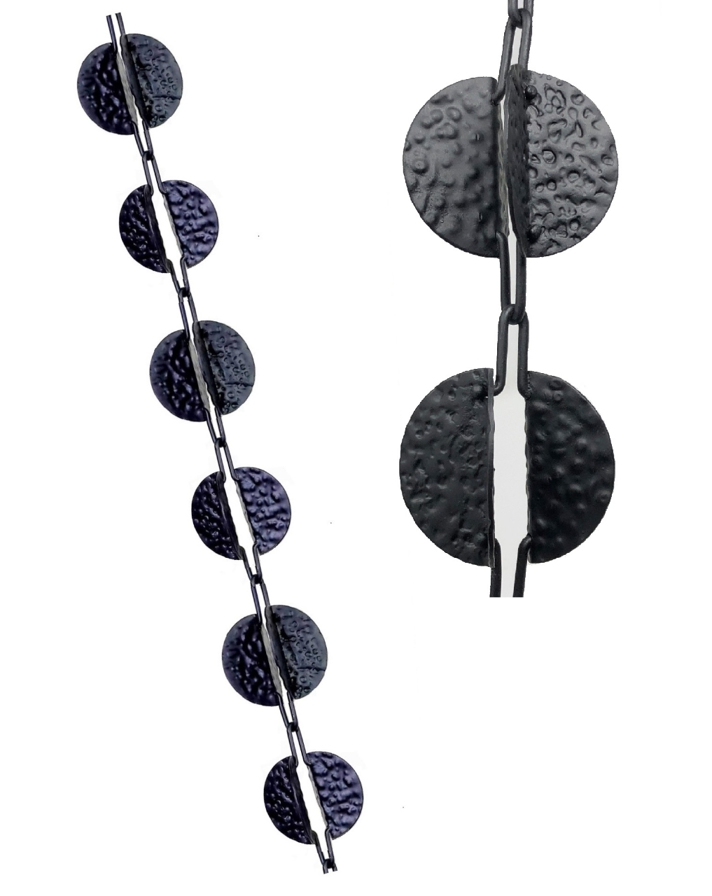 Embossed Sunflower Aluminum Black 8.5 ft Length #5502A U-nitt 8-1/2 feet Rain Chain for Gutter 