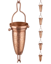 Picture of U-nitt pure Copper Rain Chain: stamped cup 8 - 1/2 ft #786/231