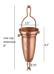 Picture of U-nitt Rain Chain Single Cup Extension #786/231: one cup with upper and lower links