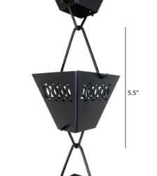 Picture of U-nitt Rain Chain Single Cup Extension #3121BLK: one cup with upper and lower links