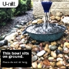 Picture of U-nitt 12" Rain Chain Anchoring Basin / Spill Bowl / Dish: with Attachment Chain, Black with Blue Patina, #972PA