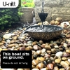 Picture of U-nitt 12" Rain Chain Anchoring Basin / Spill Bowl / Dish: with Attachment Chain, Black with Gold, #972GD